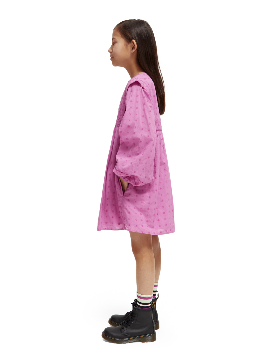 Girls' Broderie Anglaise Panel Dress