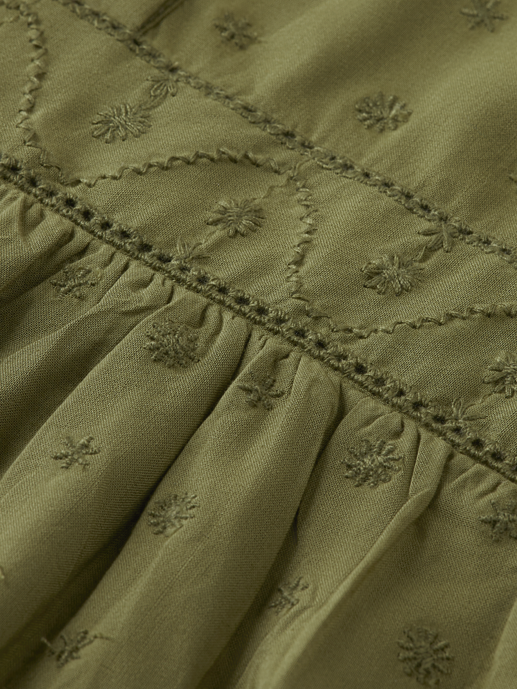 Girls' Broderie Anglaise Paneled Top