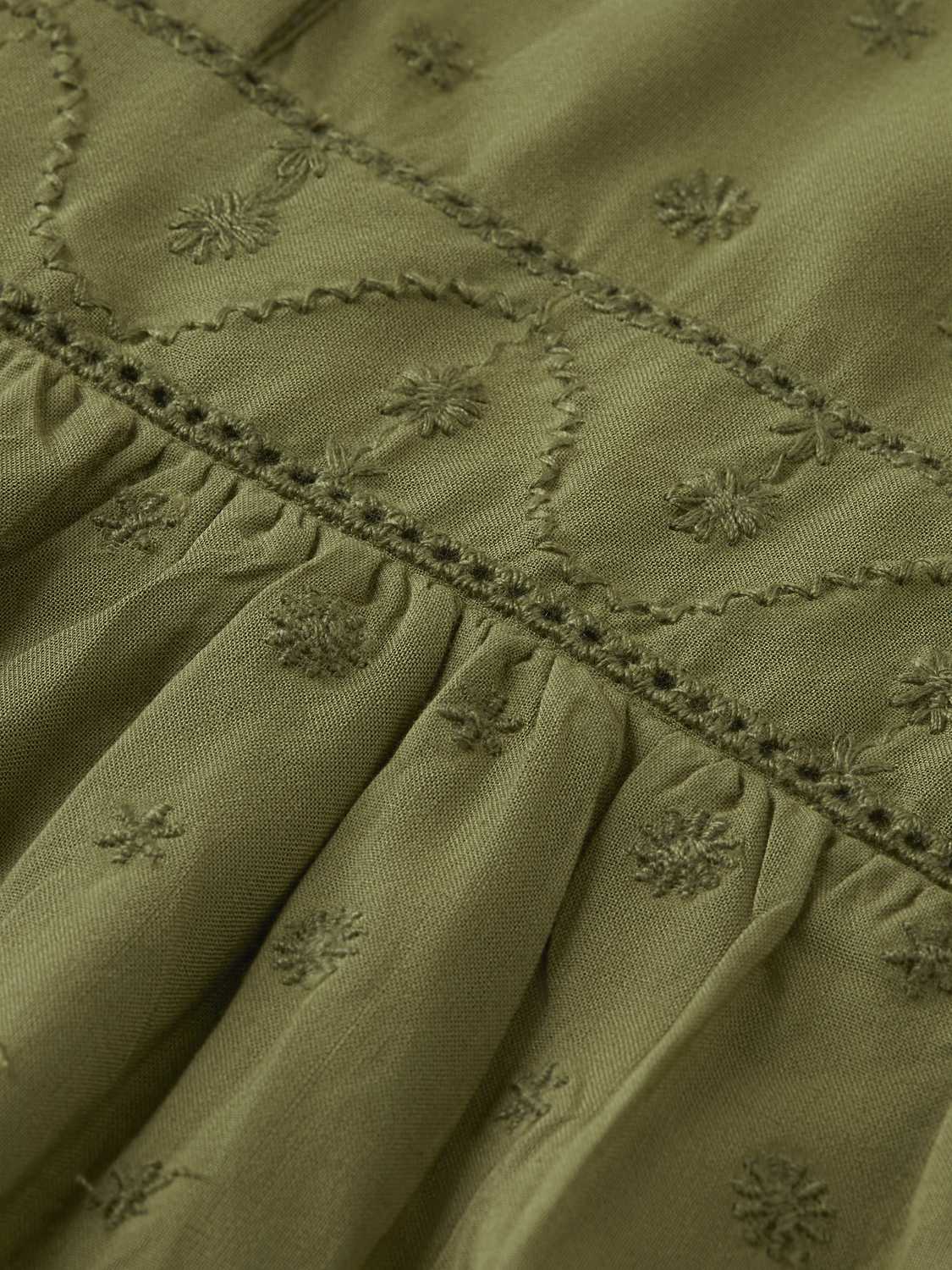 Girls' Broderie Anglaise Paneled Top