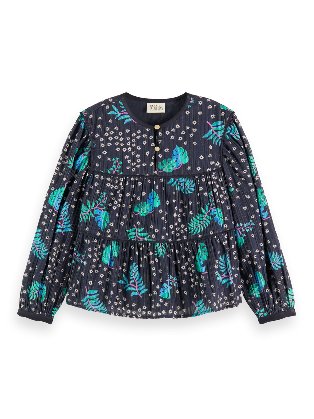 Girls' All-Over Printed Satin Binding Top