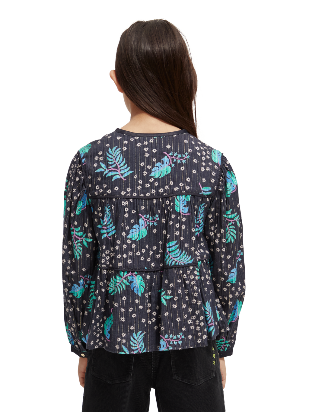 Girls' All-Over Printed Satin Binding Top