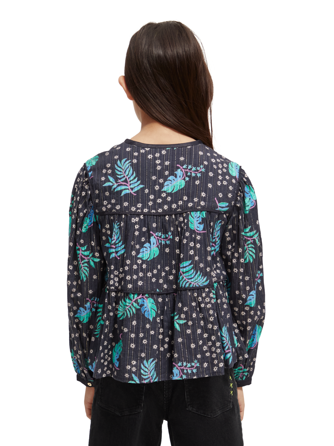 Girls' All-Over Printed Satin Binding Top