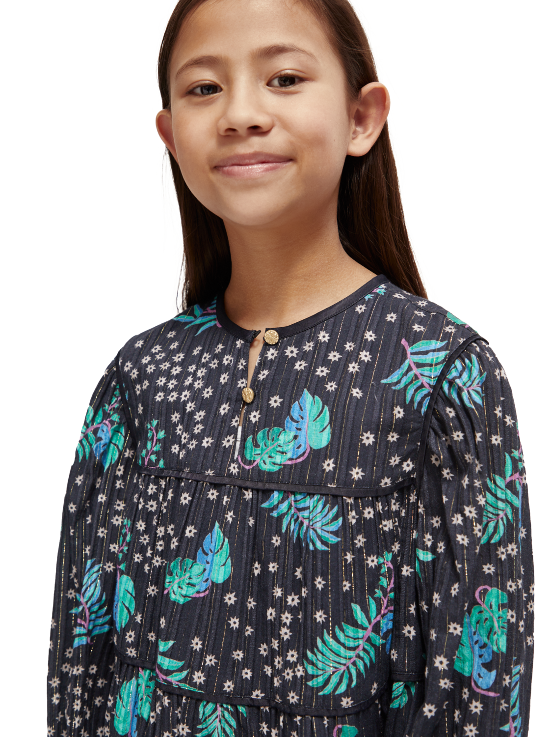 Girls' All-Over Printed Satin Binding Top