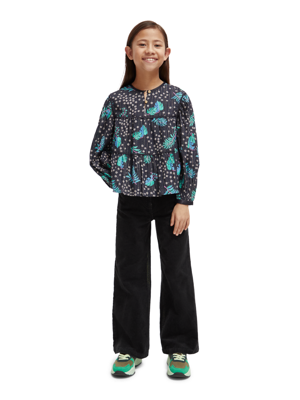 Girls' All-Over Printed Satin Binding Top