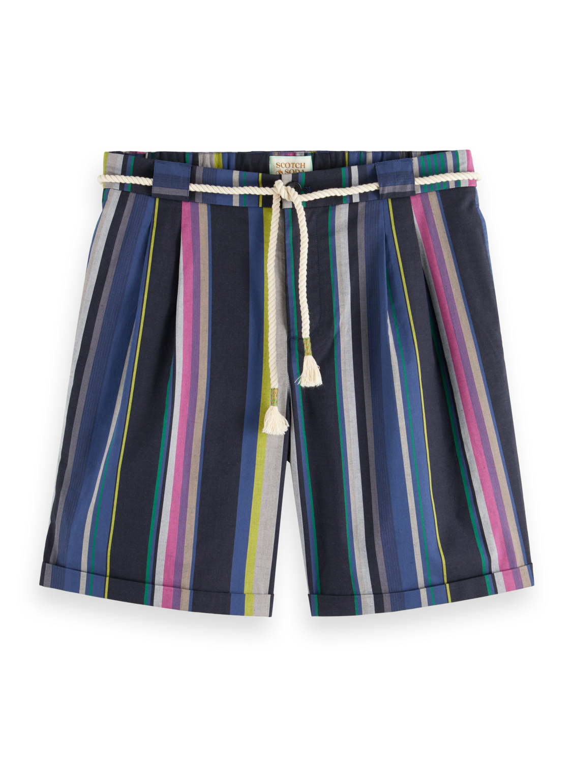 Twilt Blanket-Striped Cotton-Twill Short