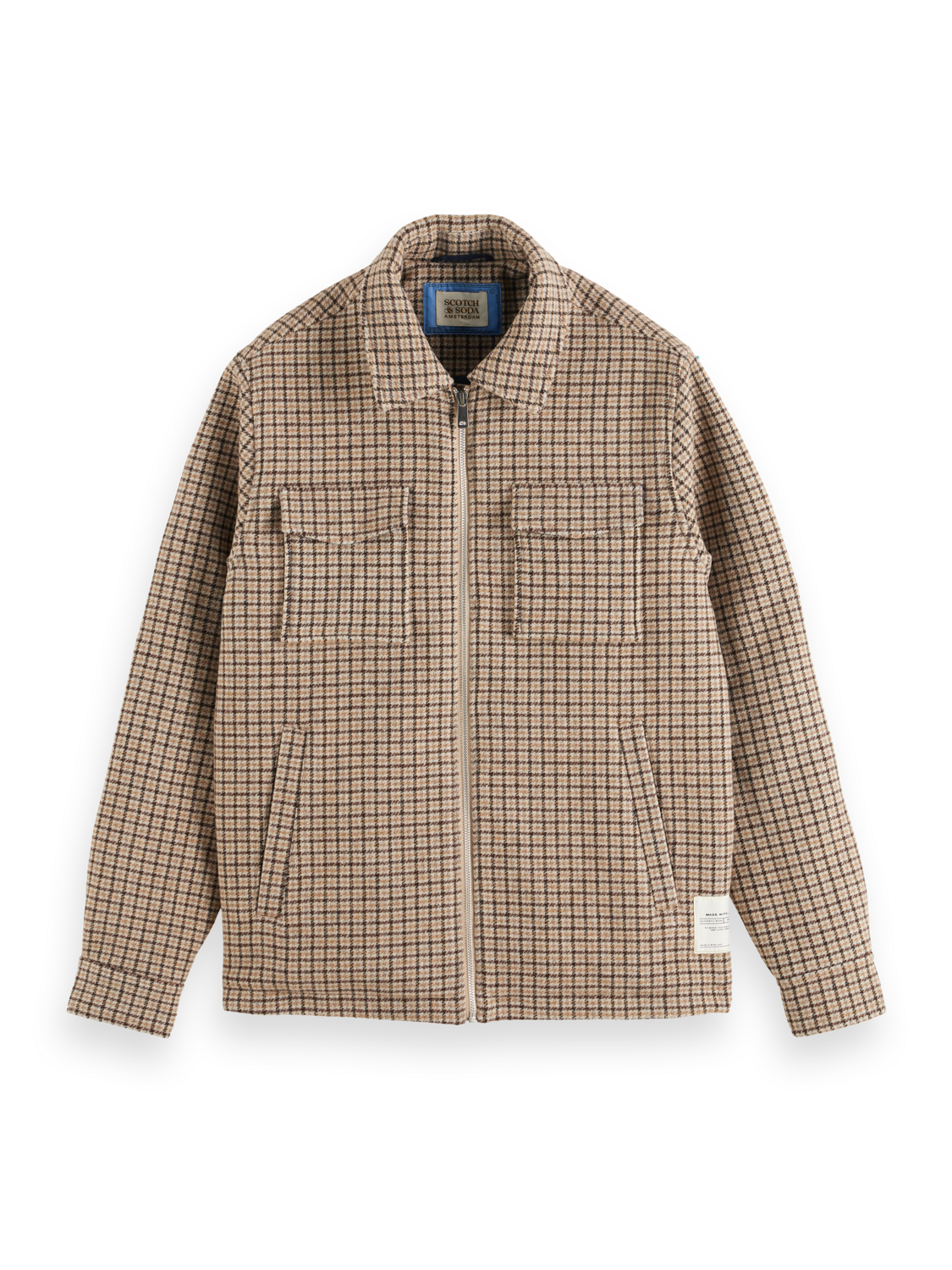 Wool Blend Zip-Thru Overshirt