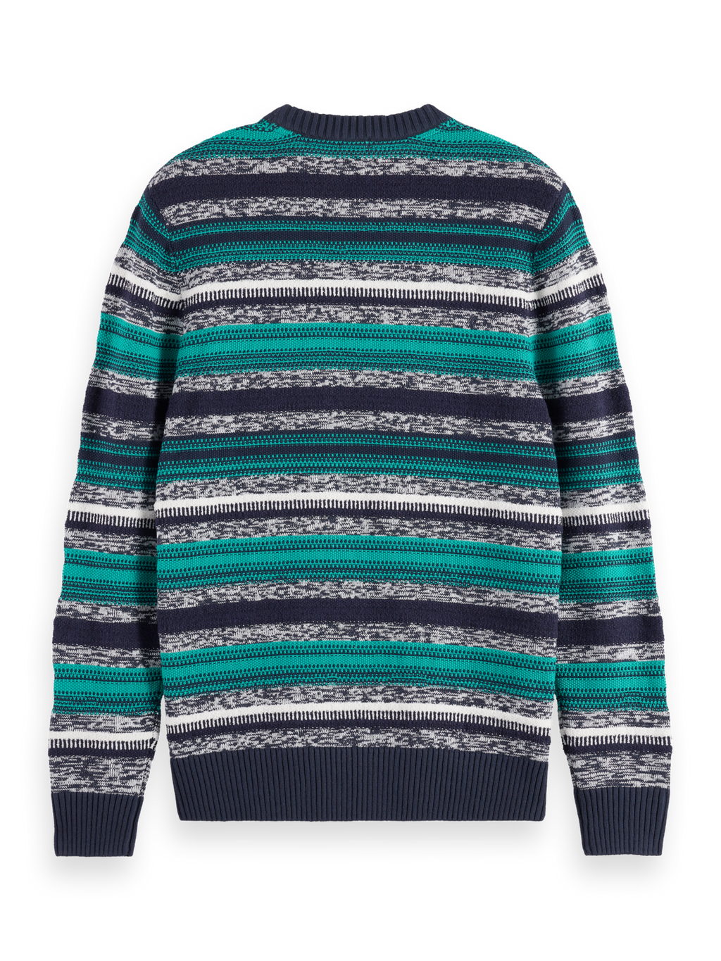 Mixed Yarns Stripes Extra Dropped Shoulder Sweater