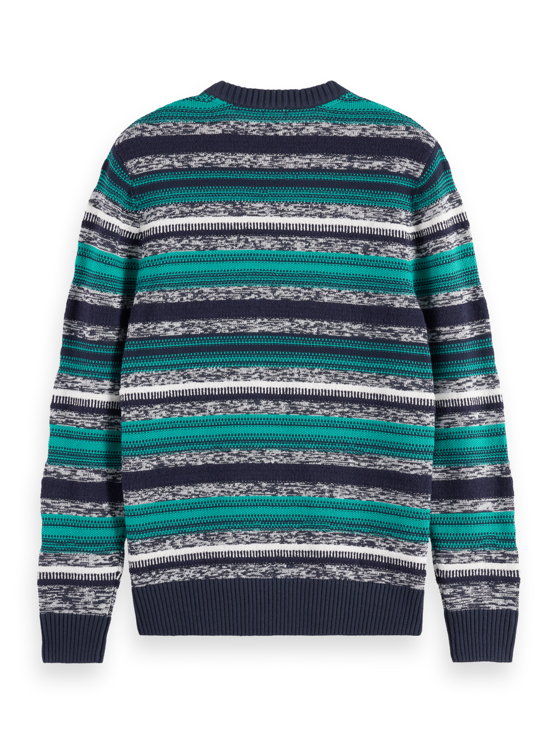 Mixed Yarns Stripes Extra Dropped Shoulder Sweater