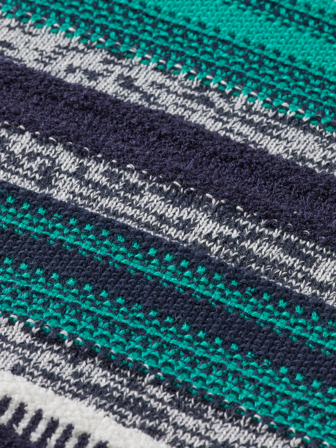 Mixed Yarns Stripes Extra Dropped Shoulder Sweater