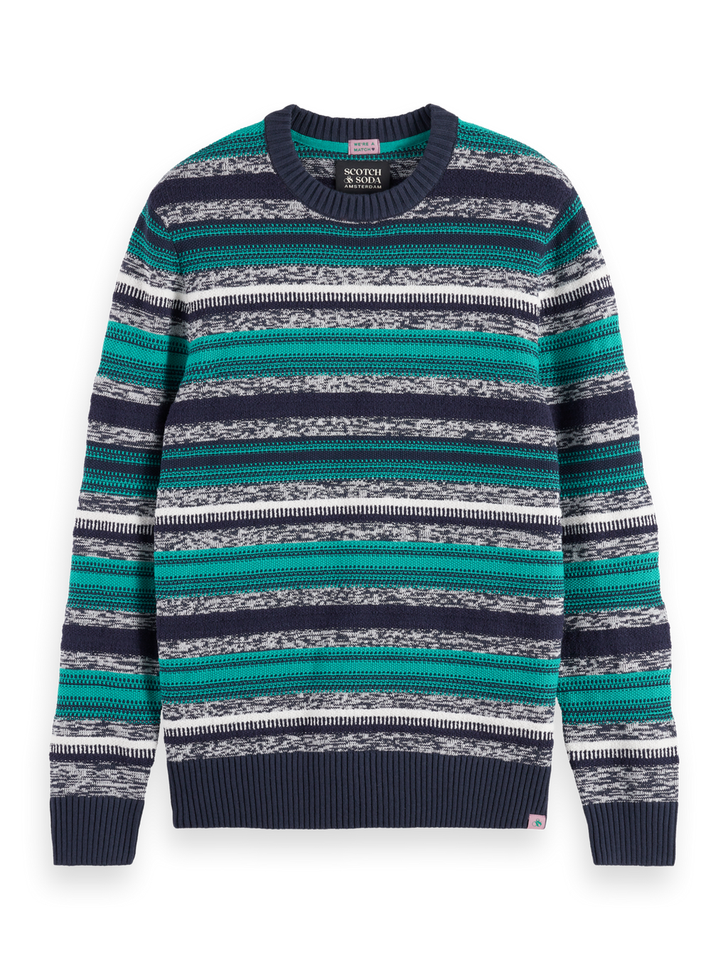 Mixed Yarns Stripes Extra Dropped Shoulder Sweater