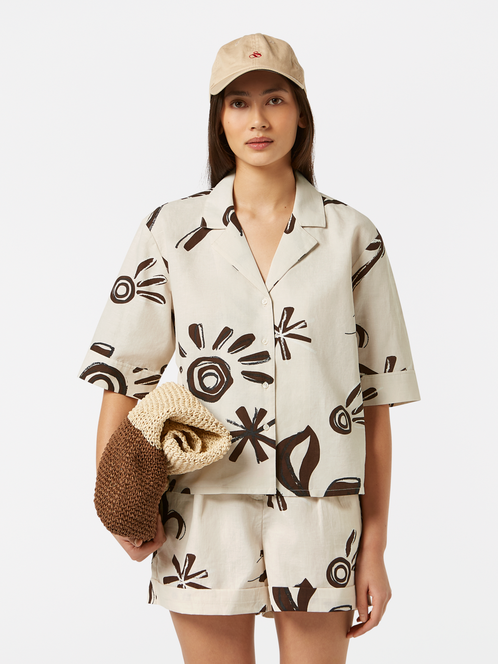 Inky Sun Printed Short Sleeve Shirt