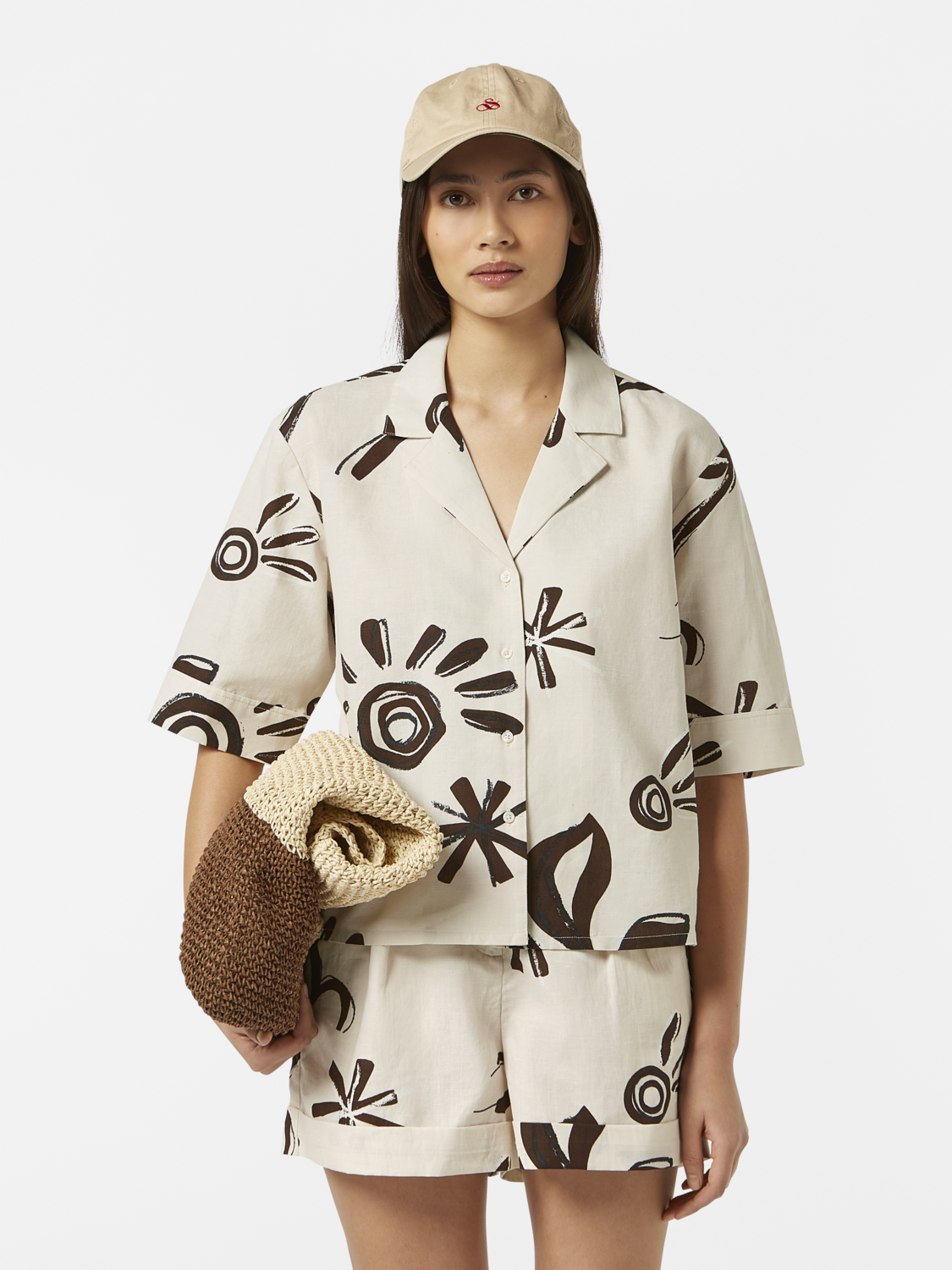 Inky Sun Printed Short Sleeve Shirt