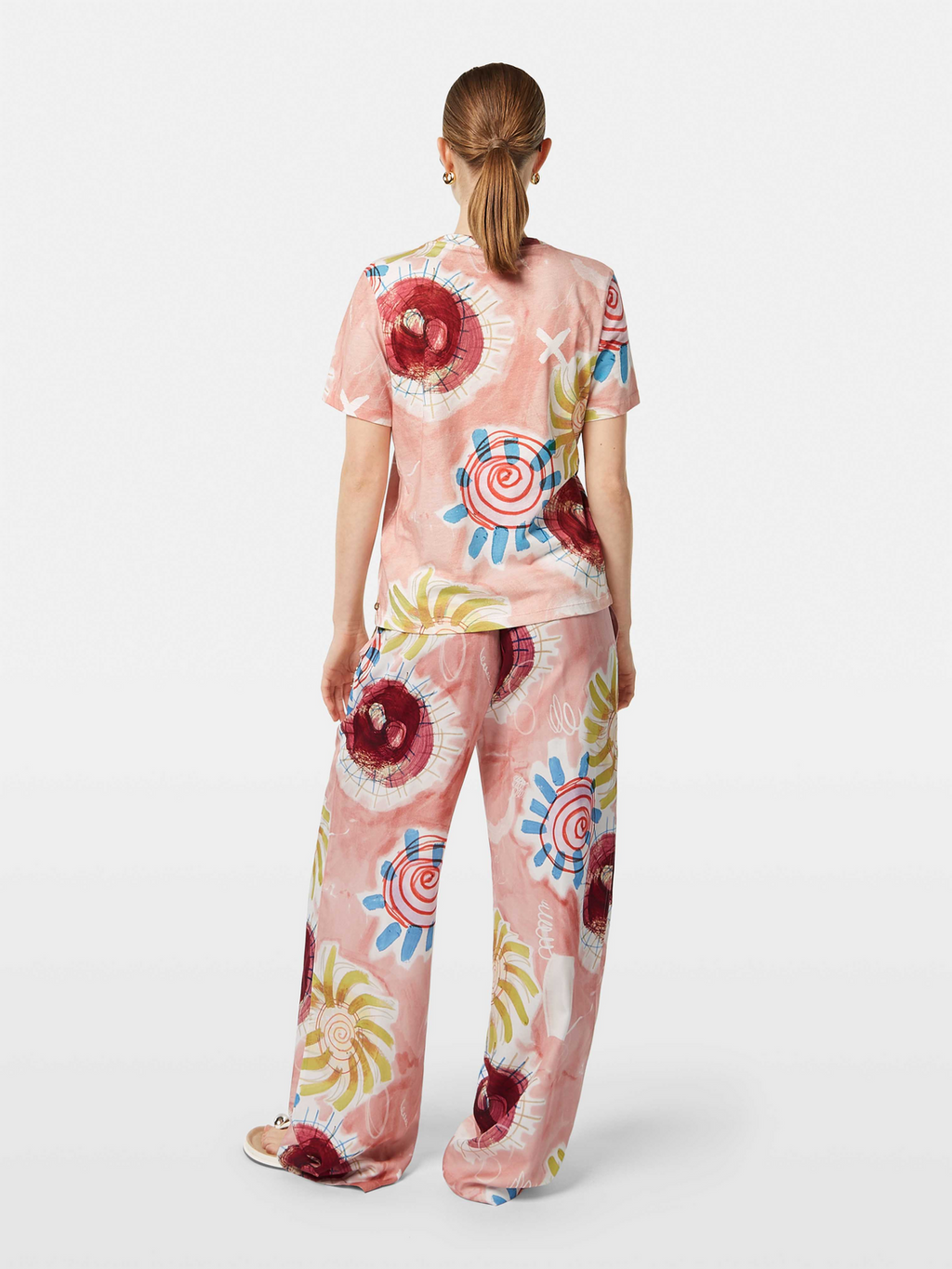 Abstract Sun Printed Regular Fit T-Shirt