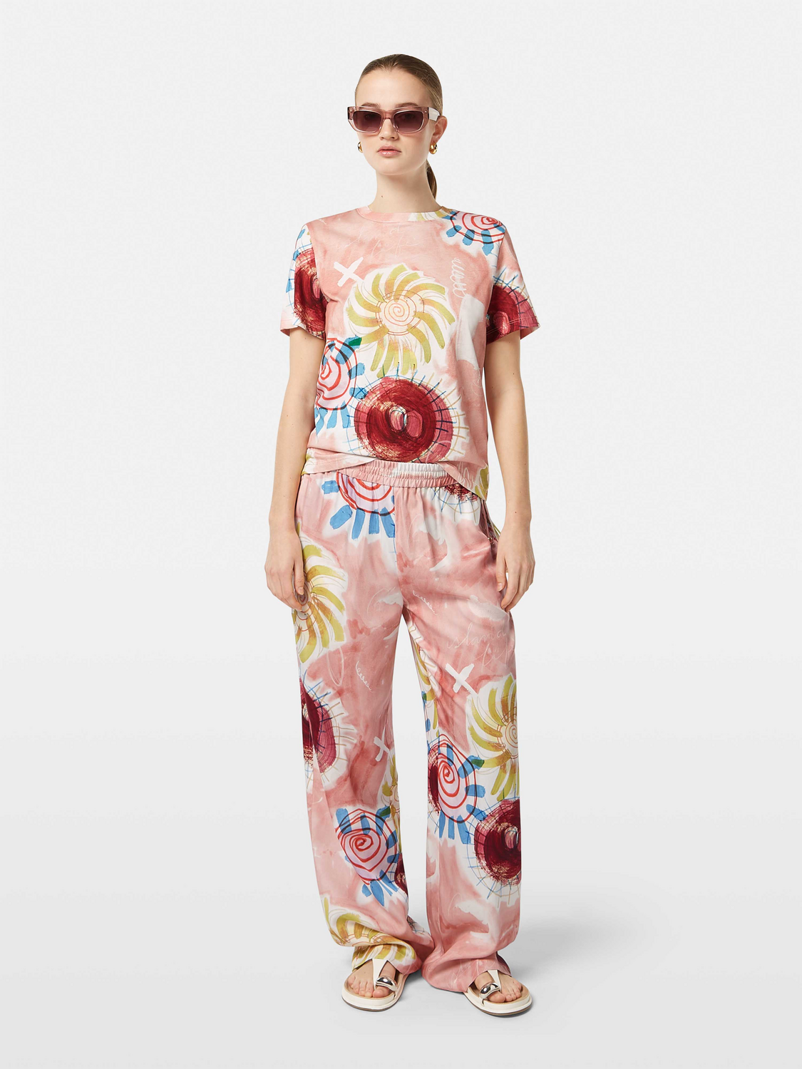 Abstract Sun Printed Regular Fit T-Shirt