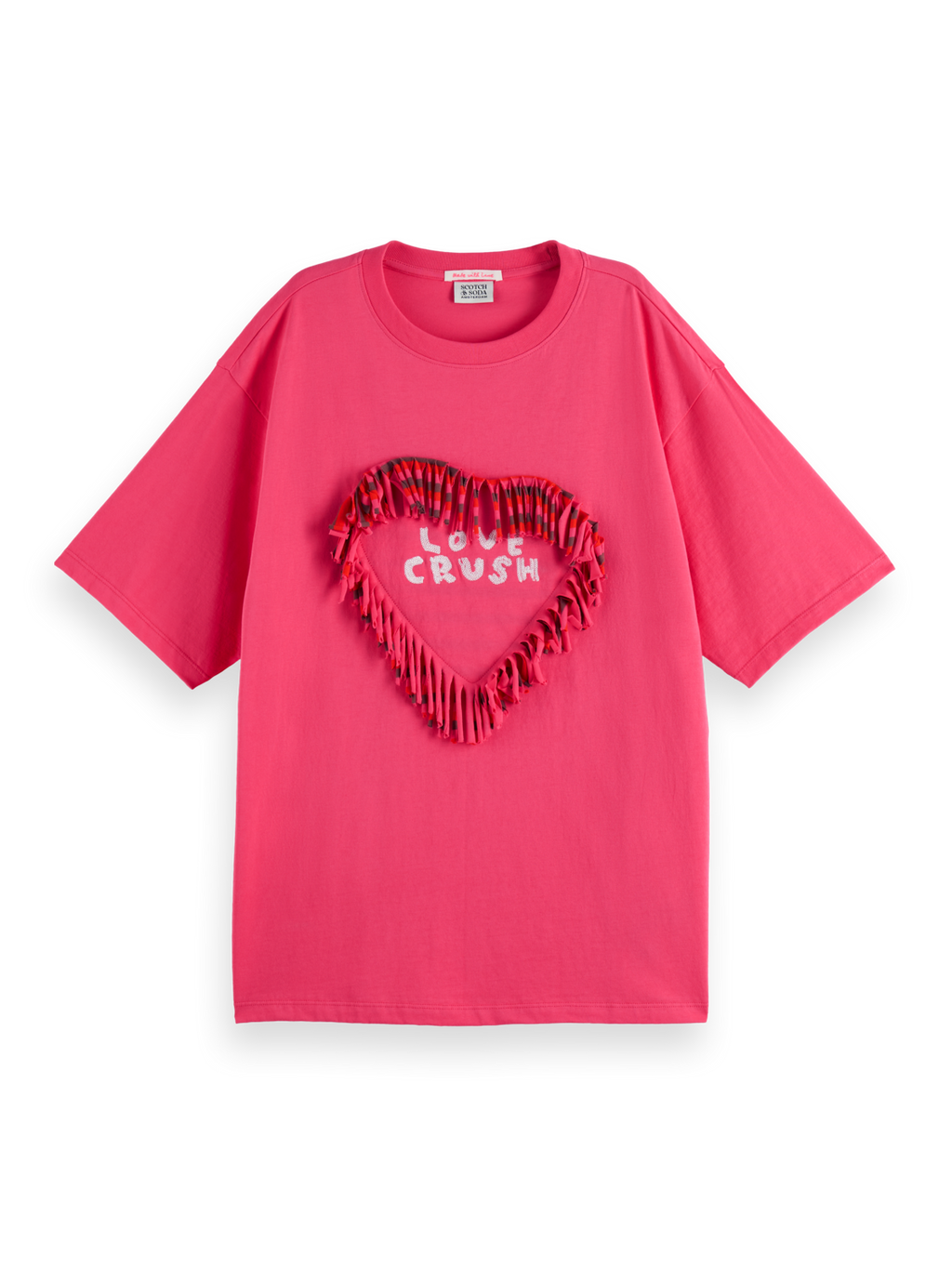 Love Crush Fringed Heart Oversized-Fit T-Shirt