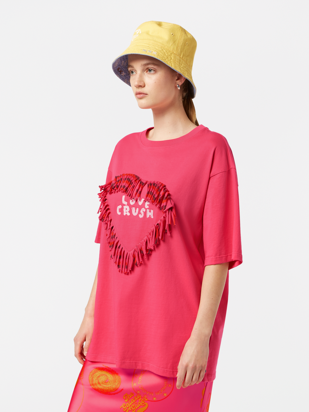 Love Crush Fringed Heart Oversized-Fit T-Shirt