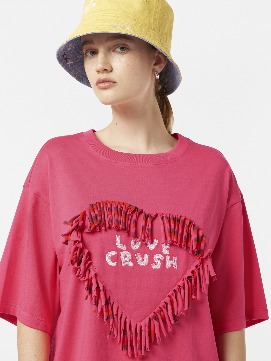 Love Crush Fringed Heart Oversized-Fit T-Shirt