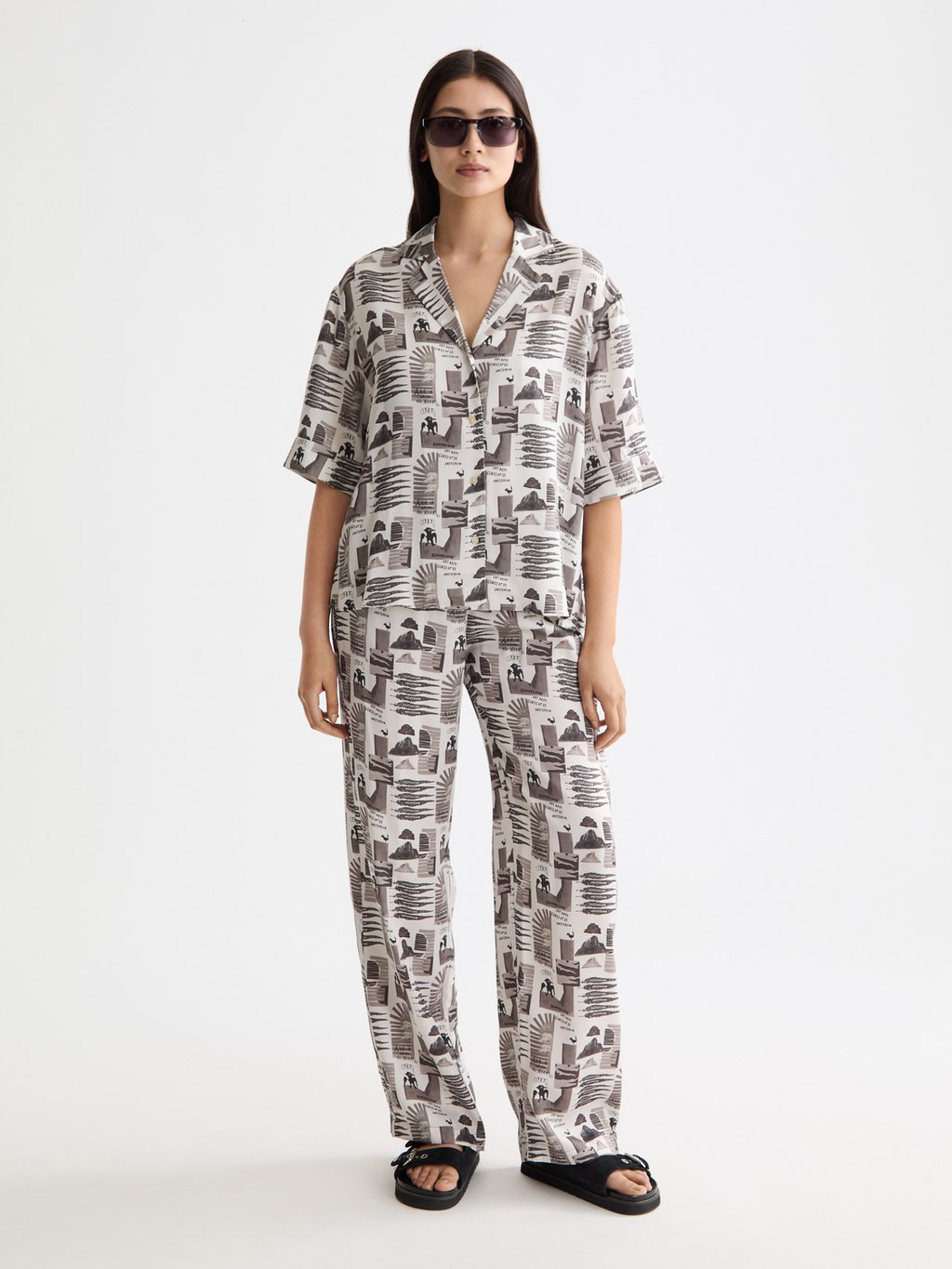 Printed Short Sleeve Fluid Shirt