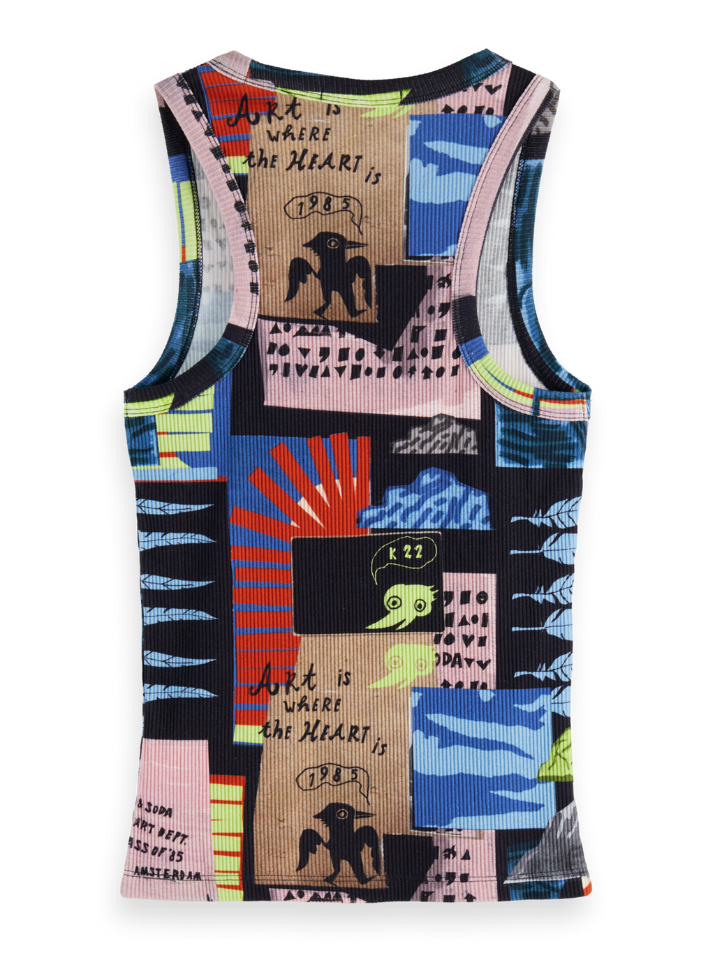 All Over Printed Rib Racer Tank