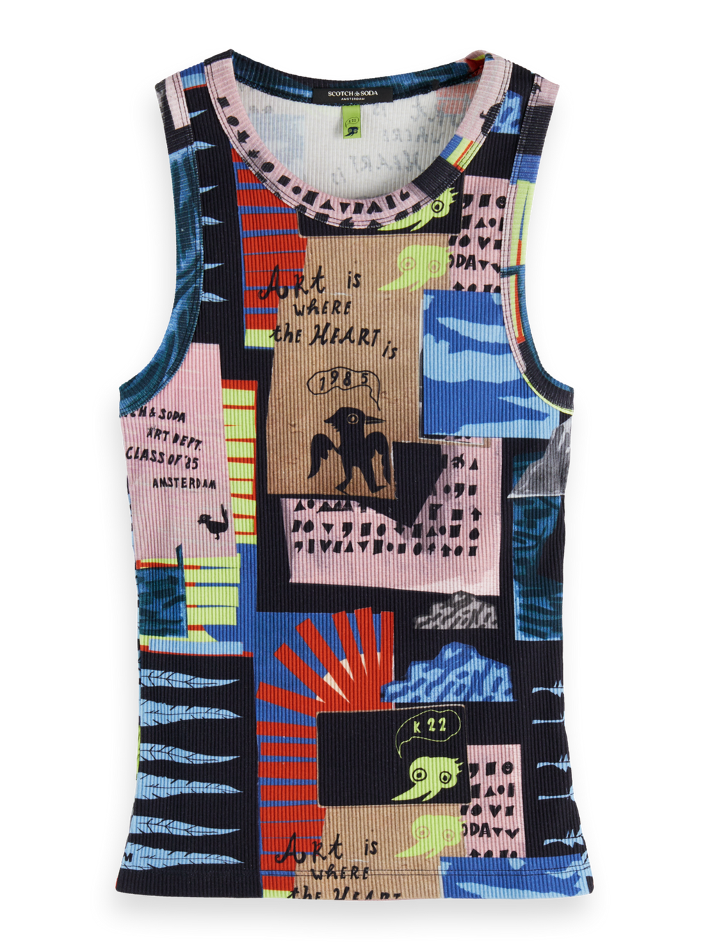 All Over Printed Rib Racer Tank