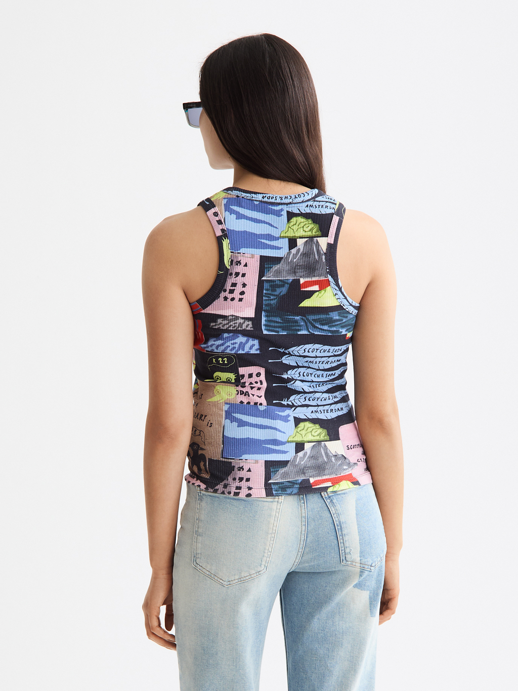 All Over Printed Rib Racer Tank