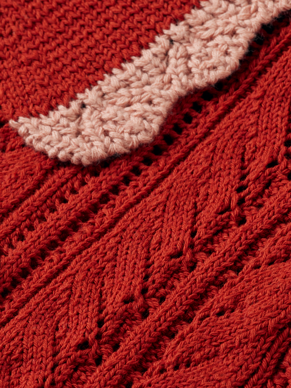 Pointelle collared knitted polo