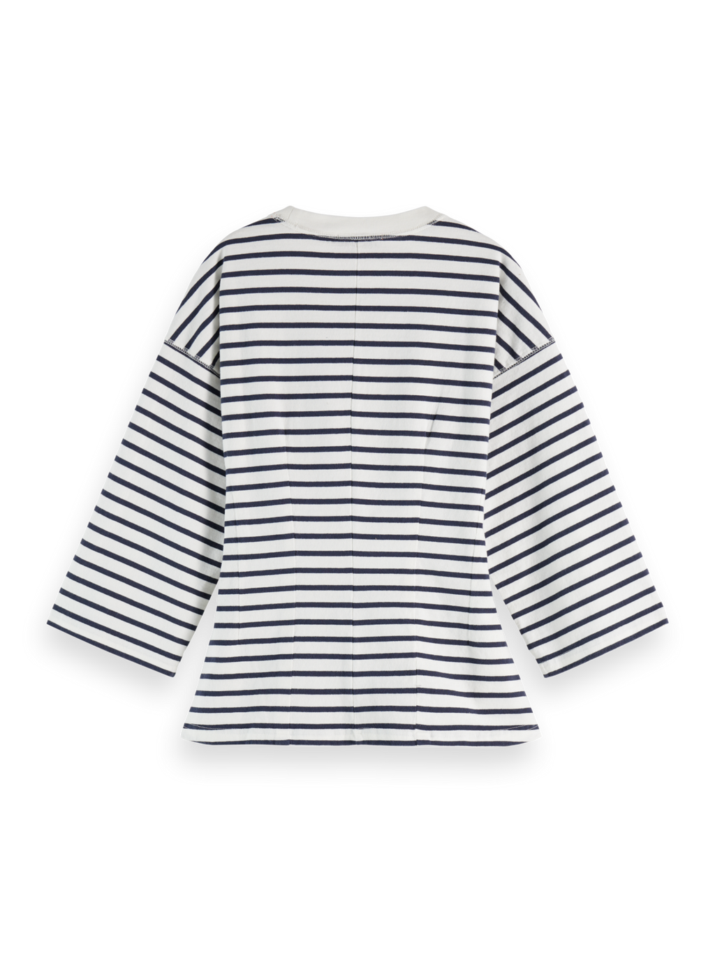 Washed Striped Breton Tee With Shaping Details