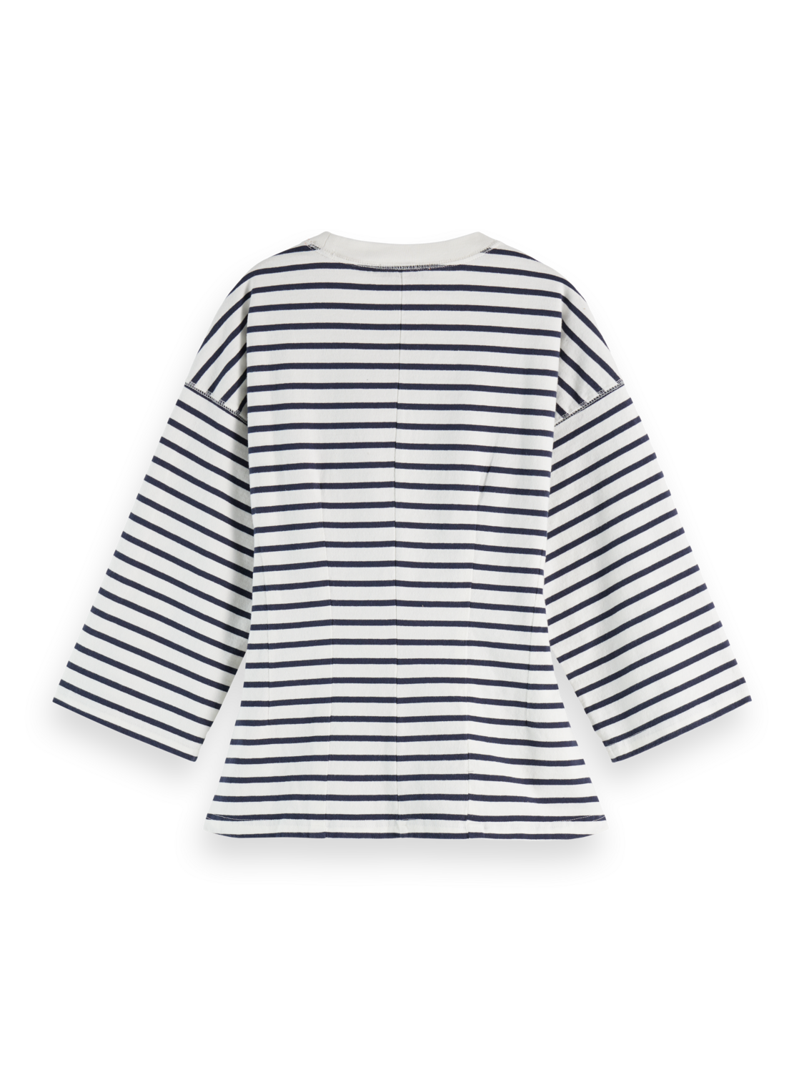 Washed Striped Breton Tee With Shaping Details