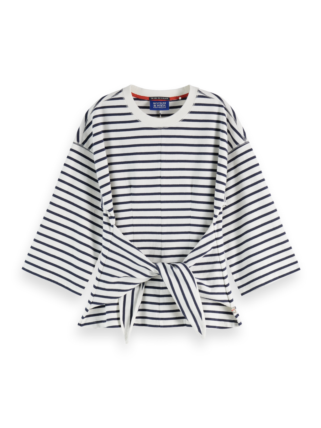 Washed Striped Breton Tee With Shaping Details