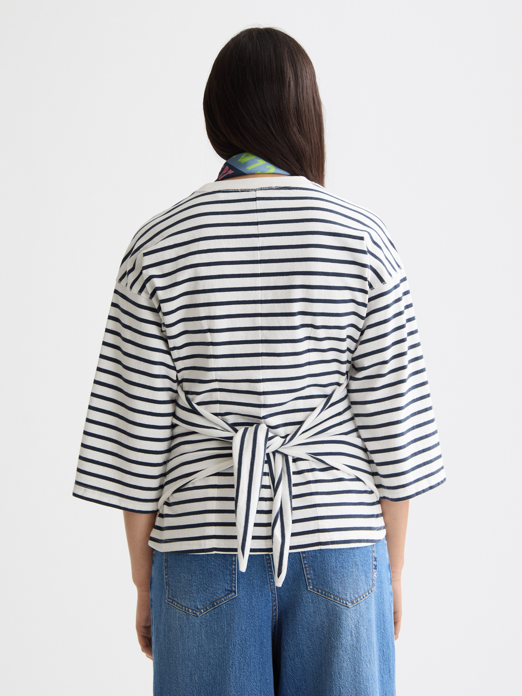 Washed Striped Breton Tee With Shaping Details