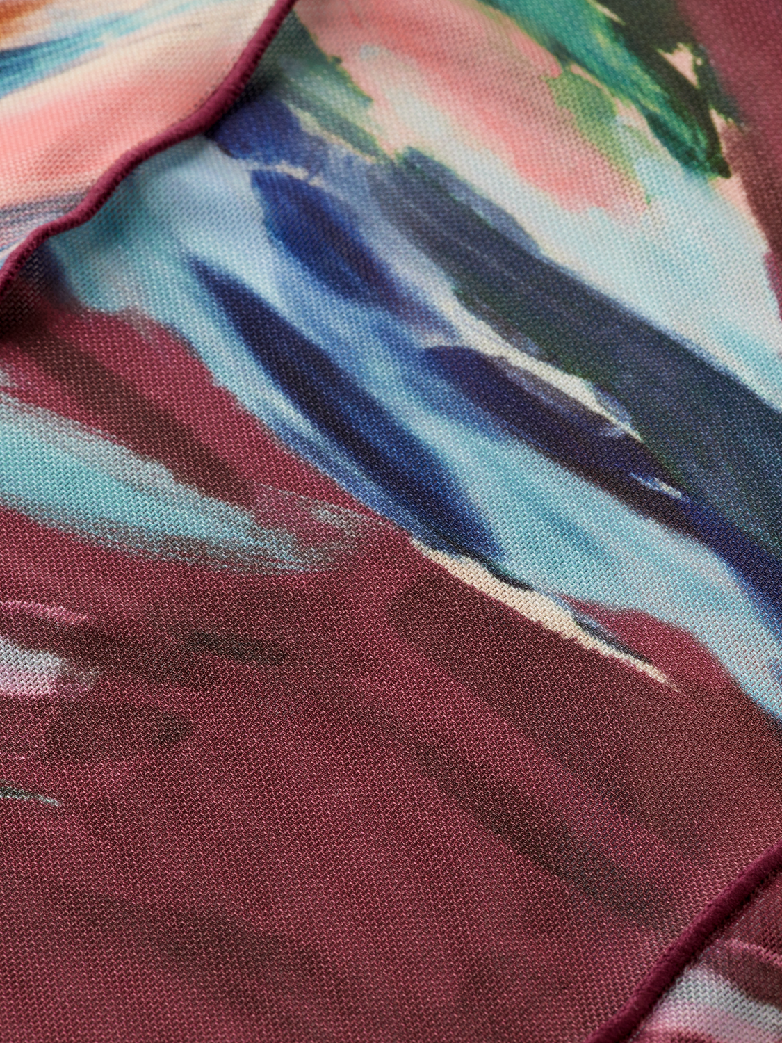 All over printed mesh long sleeve T-shirt