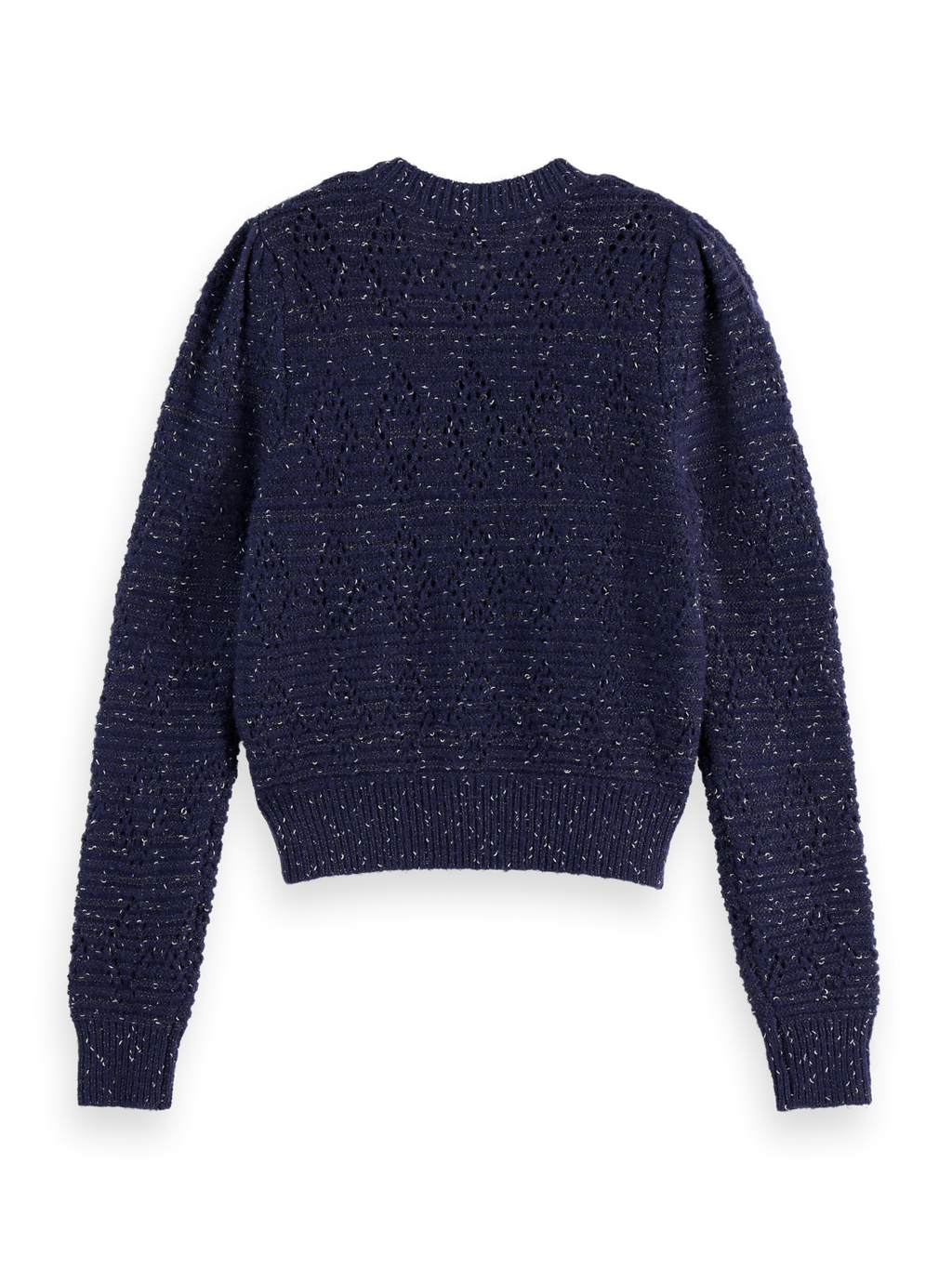 Metallic crew neck cardigan