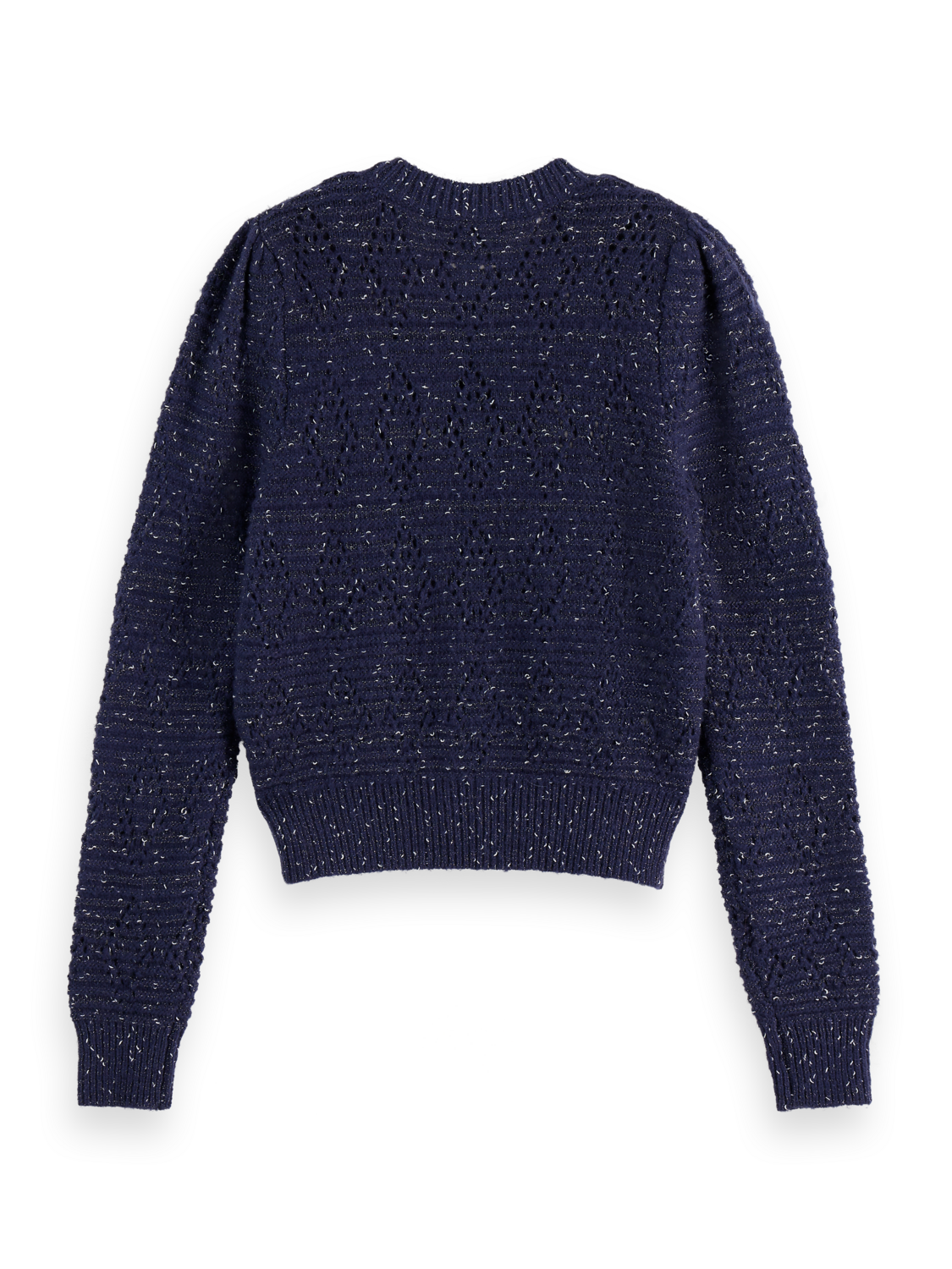 Metallic crew neck cardigan