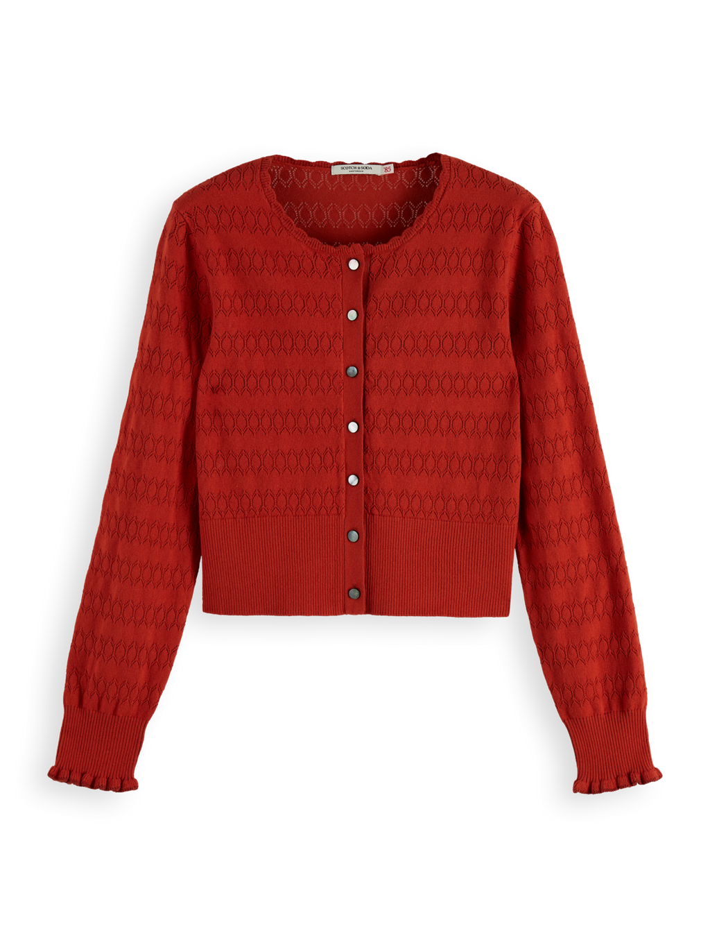 Pointelle knitted cardigan