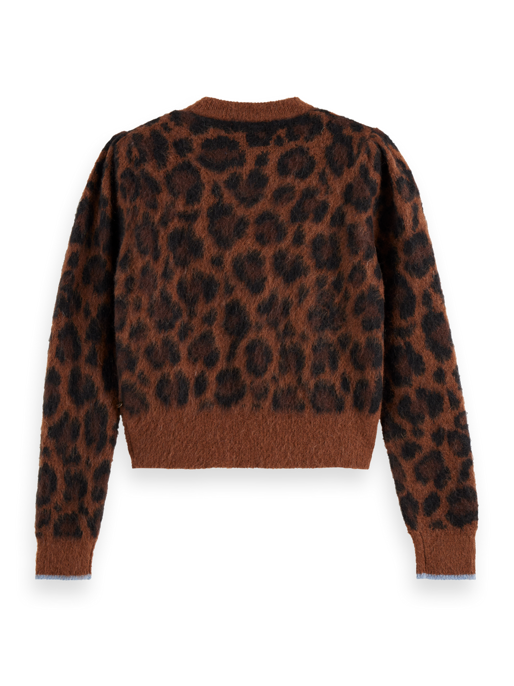 Fuzzy jacquard cardigan