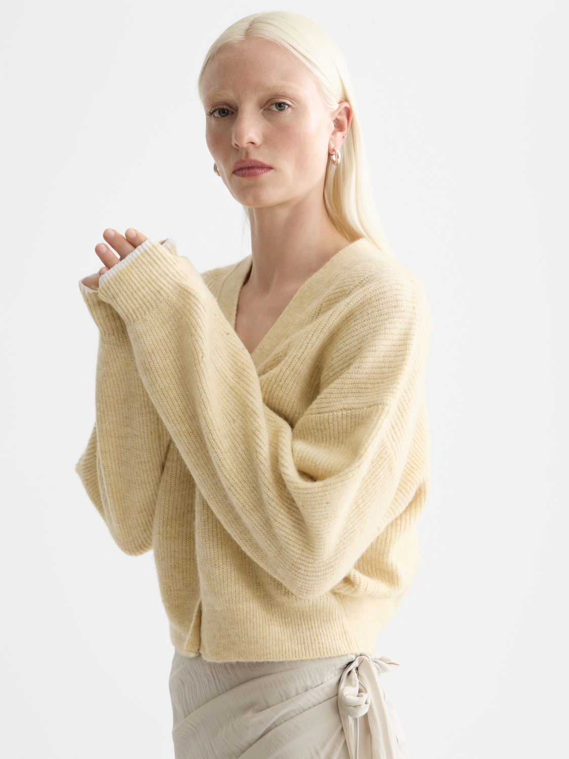 FUZZY RELAXED CARDIGAN BERRY MELANGE | Online Outlet FUZZY RELAXED CARDIGAN BERRY MELANGE | Online Outlet
