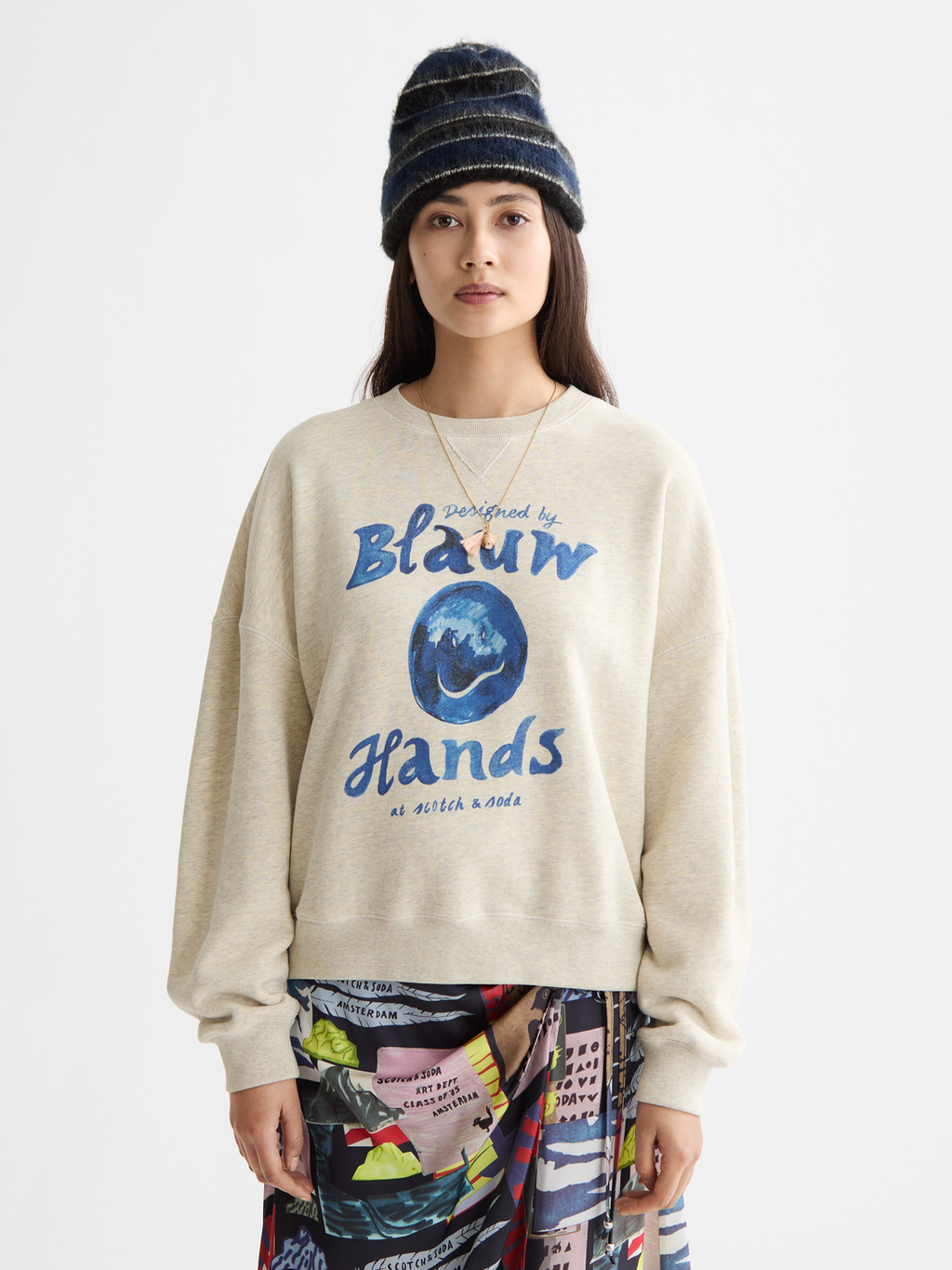 Washed Oversized Fit Sweatshirt With Graphic