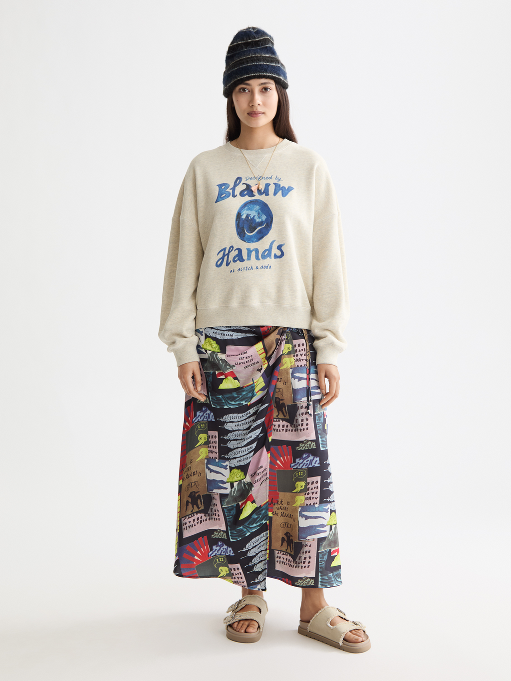 Washed Oversized Fit Sweatshirt With Graphic