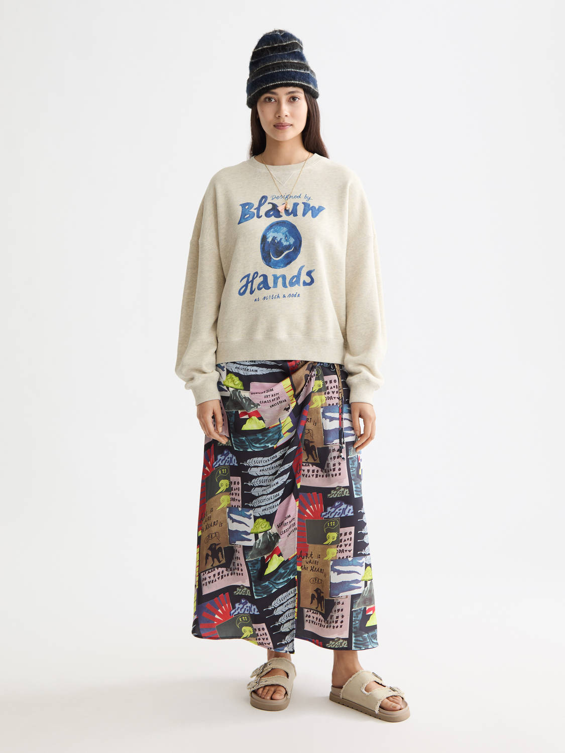 Washed Oversized Fit Sweatshirt With Graphic