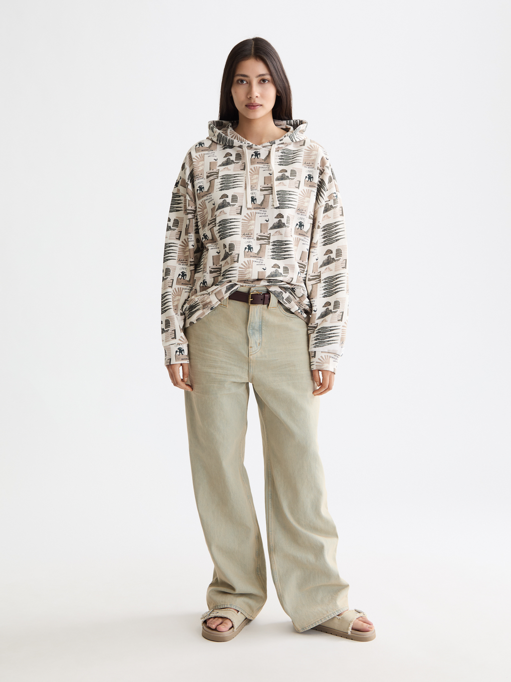 All Over Printed Oversized Fit Hoodie