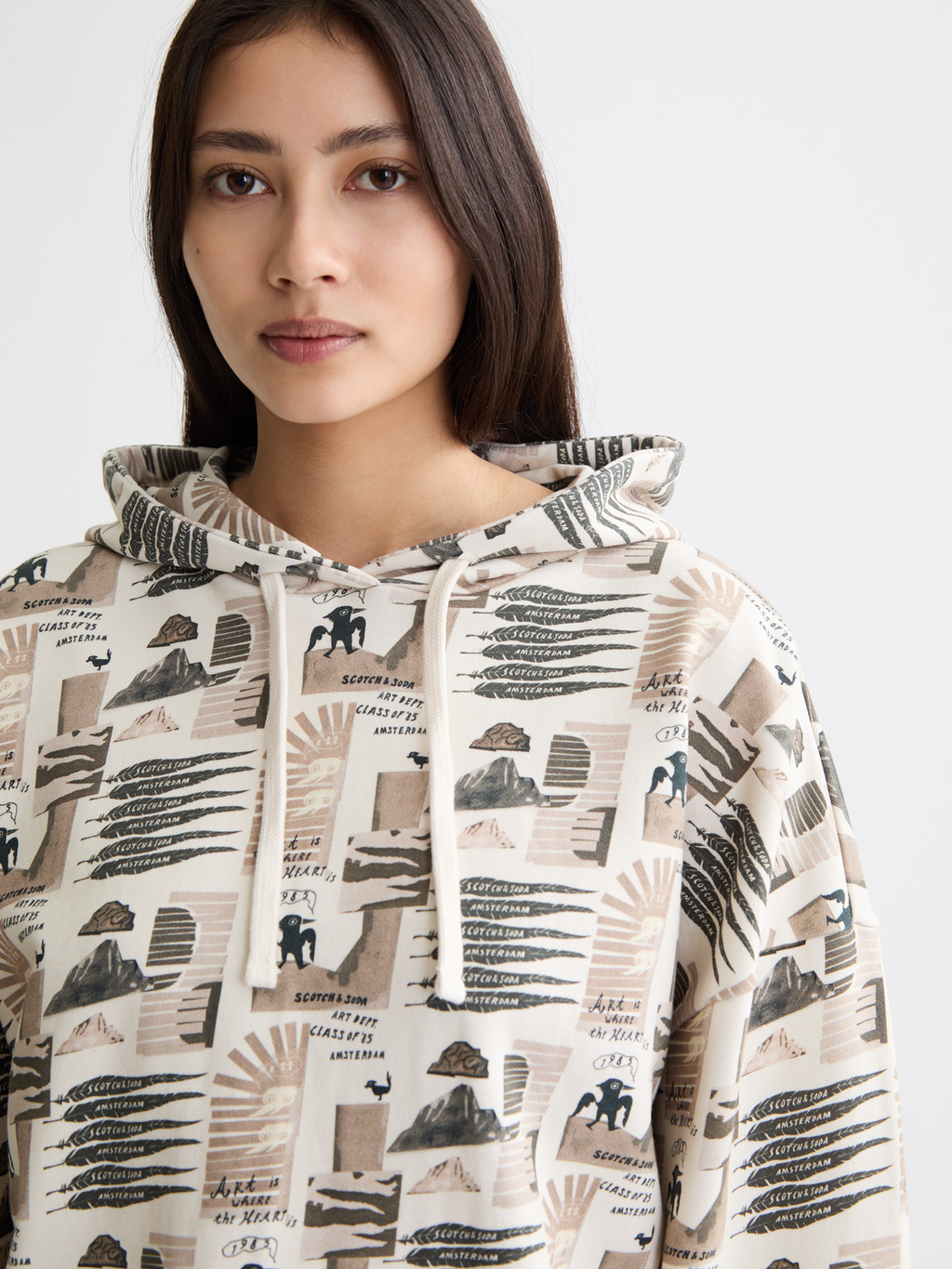 All Over Printed Oversized Fit Hoodie