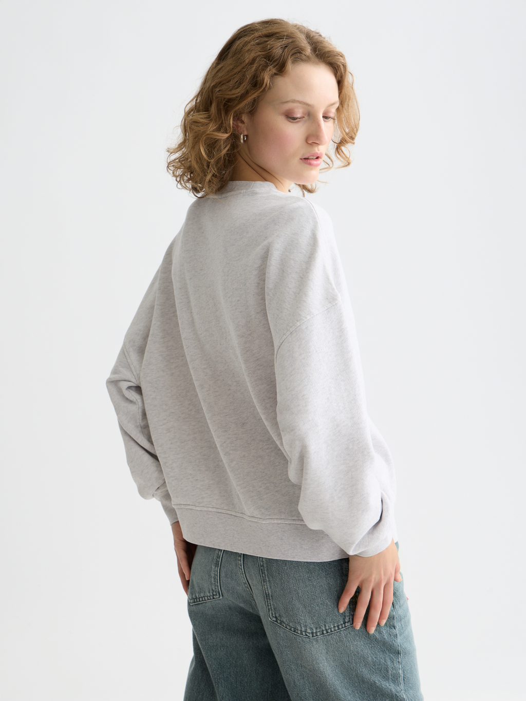 Denim Graphic Oversized Fit Sweatshirt