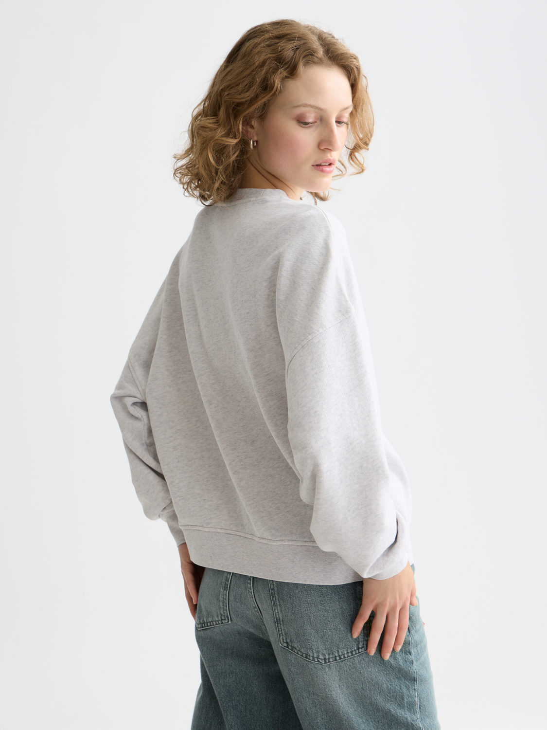 Denim Graphic Oversized Fit Sweatshirt