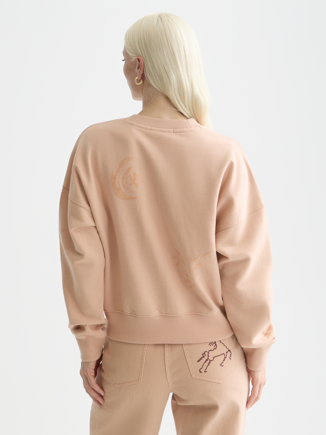 Relaxed Fit Sweatshirt With Flock Print