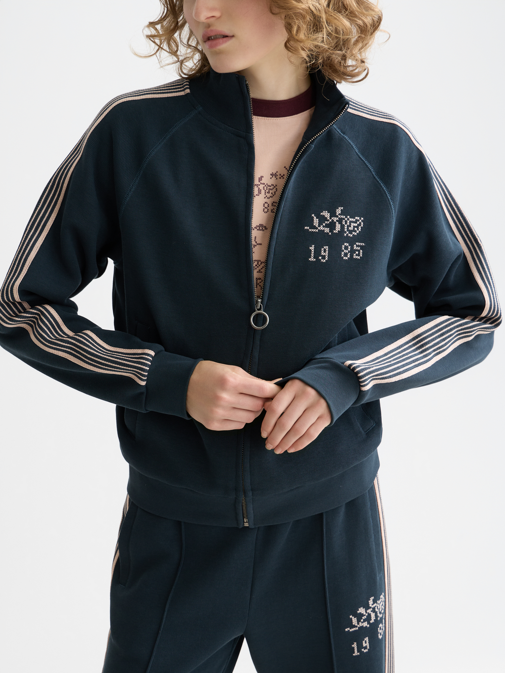 Zip Through Interlock Sweatshirt