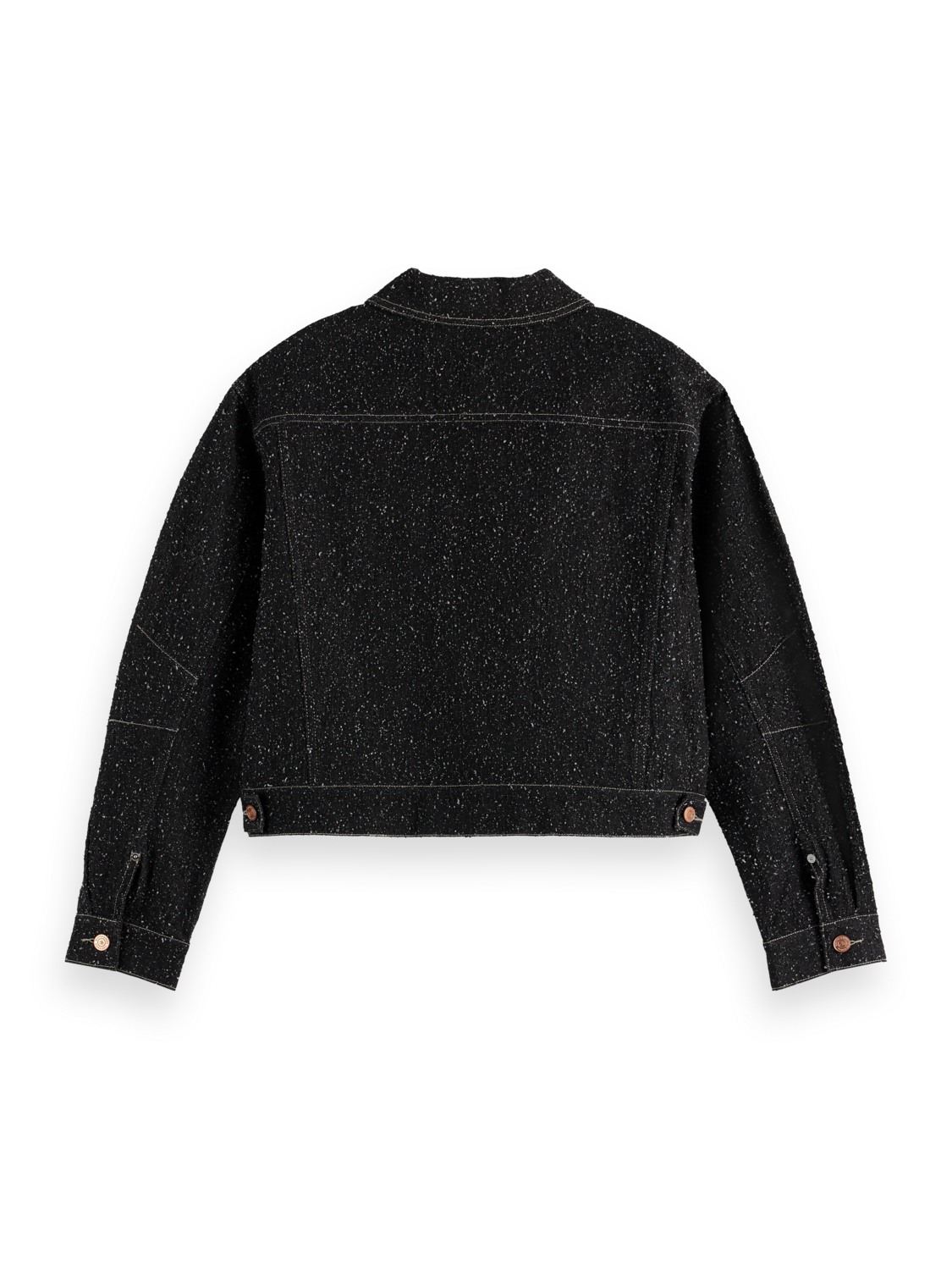 Black denim textured oversized jacket — Black Snow