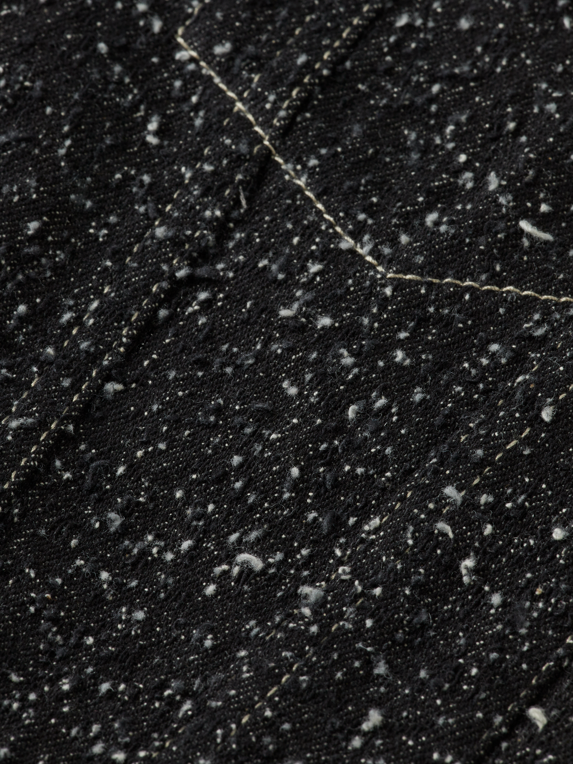 Black denim textured oversized jacket — Black Snow