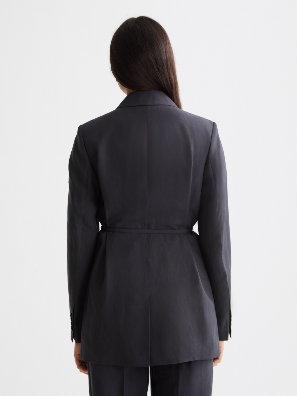 Double Breasted Belted Drapey Blazer