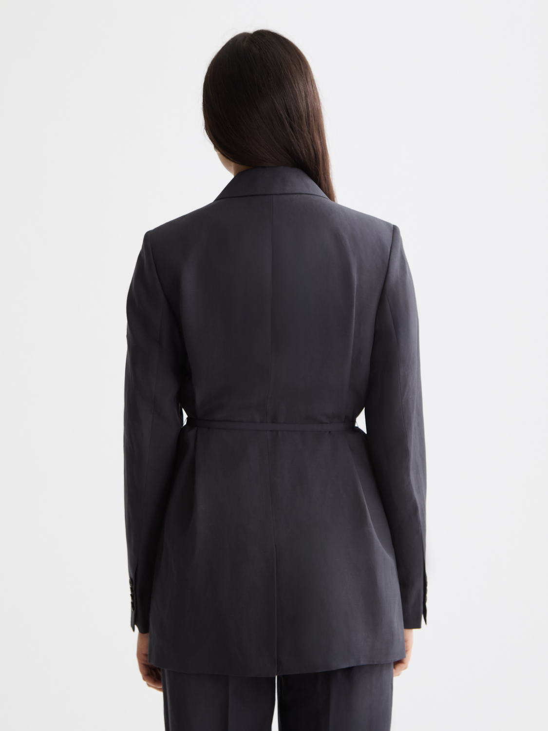 Double Breasted Belted Drapey Blazer