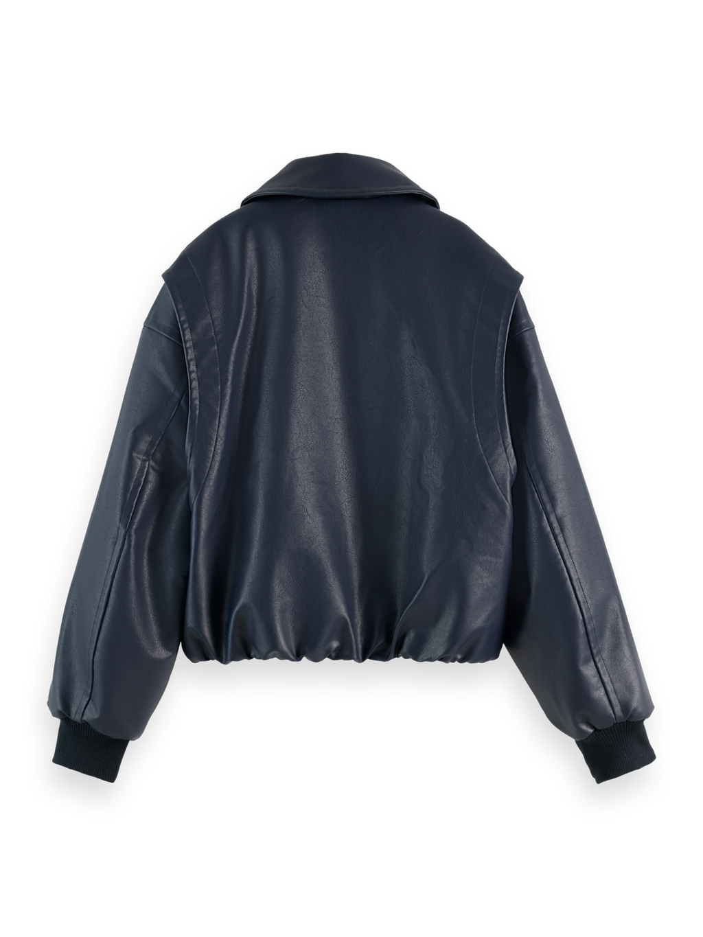 Faux leather bomber jacket